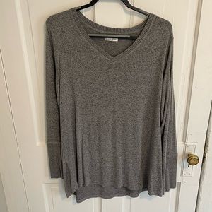 Maurices Grey 24/7  V-Neck Sweater